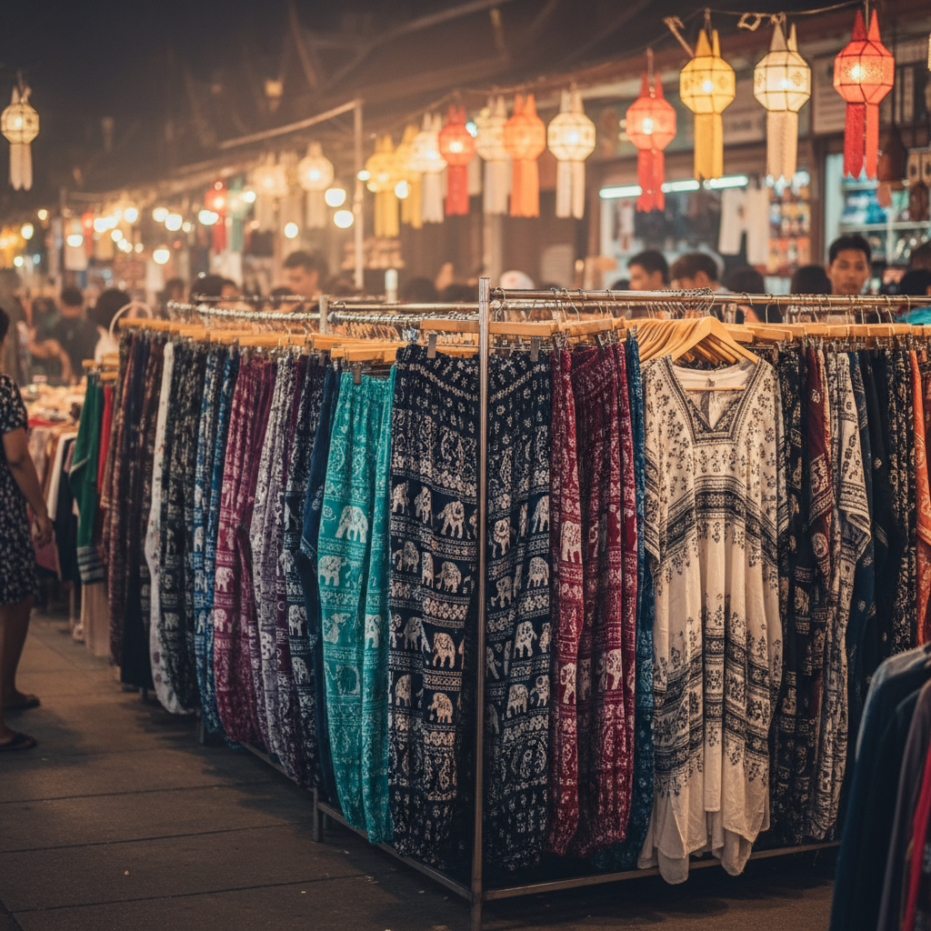 Лёгкая одежда и штаны со слонами